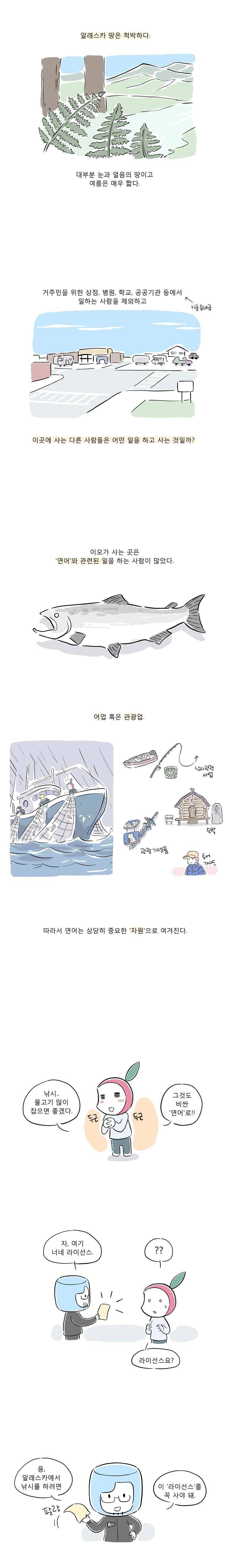 풀 뜯어먹는 소리 30화 여름특집 알래스카 편(5) 연어 낚시 1