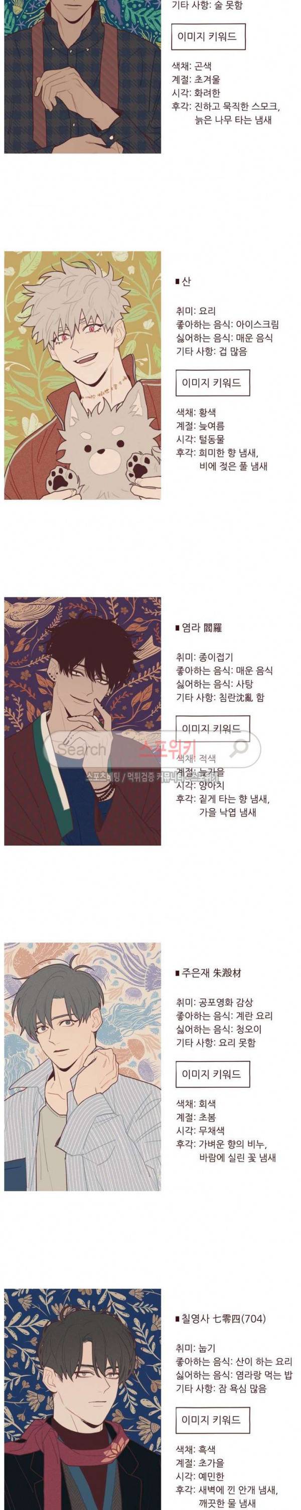 도깨비도 수풀이 있어야 모인다 휴재공지+캐릭터 프로필 2