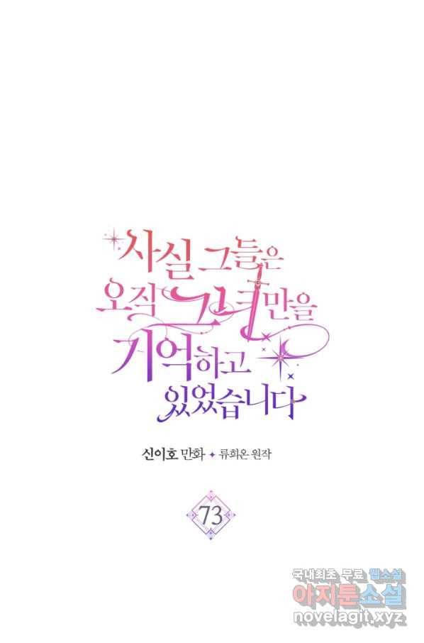 사실, 그들은 오직 그녀만을 기억하고 있었습니다 73화 1
