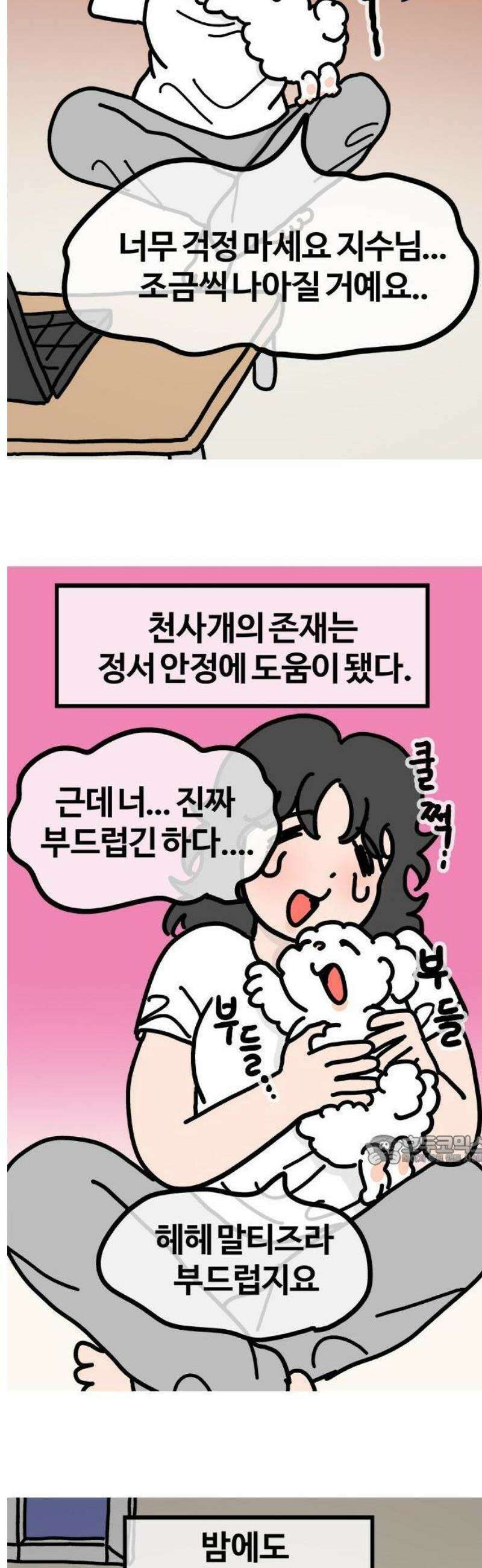 천사개와 악마캣 38화 에에에에에에에에 저 고양이 뭐하냐 2